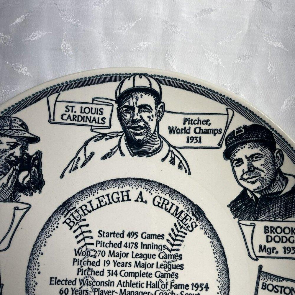 Burleigh A Grimes Pitcher Collectible Plate Clear Lake Wisconsin MLB - Picture 2 of 7